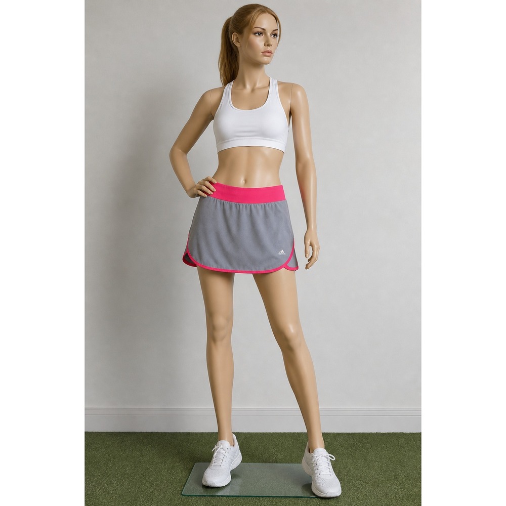Adidas Women's Athletic Skort Size Small Gray Pink Tennis Running Workout